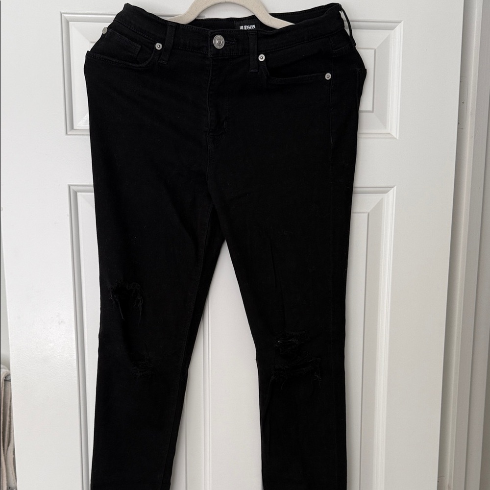Hudson Super Model Nico Jeans Women's Black Skinny Distressed Jeans